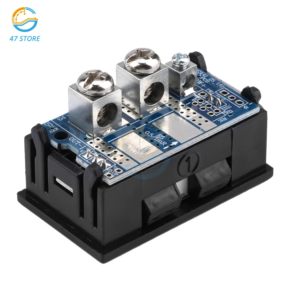 Imagem -06 - Voltímetro Digital com Display Led Duplo Amperímetro Derivação Embutida com Aparador Medidor de Tensão 028 dc 4.530v 30a 50a Azul de Dígitos e Vermelho
