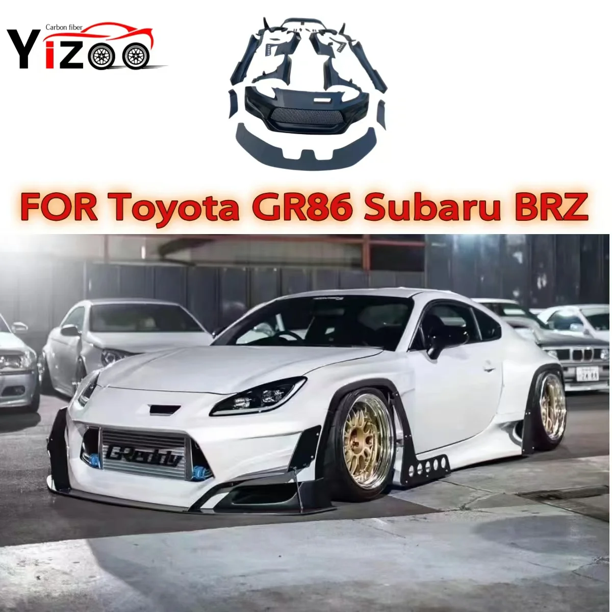 Track Edition Style FRP Car Upgrade Kit for Toyota GR86 Subaru BRZ Body Kit Diffuser Spoiler Side Fender Auto Accessories