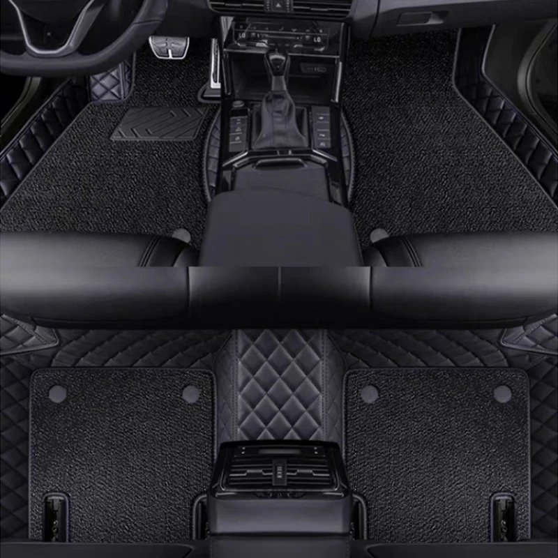 Custom Double Layered Car floor Mats Fit For Opel Corsa E X15 2015 2016 2017 2018 2019 Auto Foot Carpet