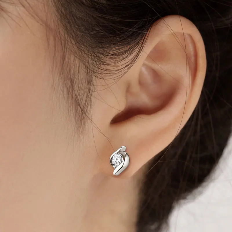 

Ehhai GRA Certified 5mm Moissanite Waterdrop Stud Earring for Women 925 Sterling Silver Piercing Earrings Jewelry Gift Pendiente