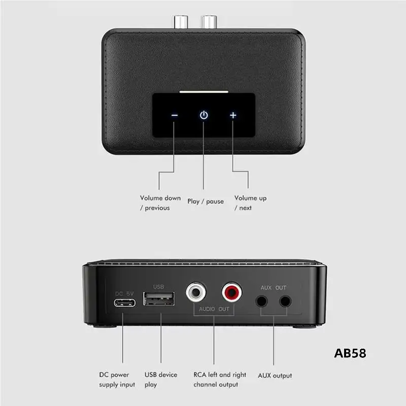 2-In-1 Receiver Transmitter Plug And Play Bluetooth-Compatible Stereo Adapter High Definition Hifi Support NFC