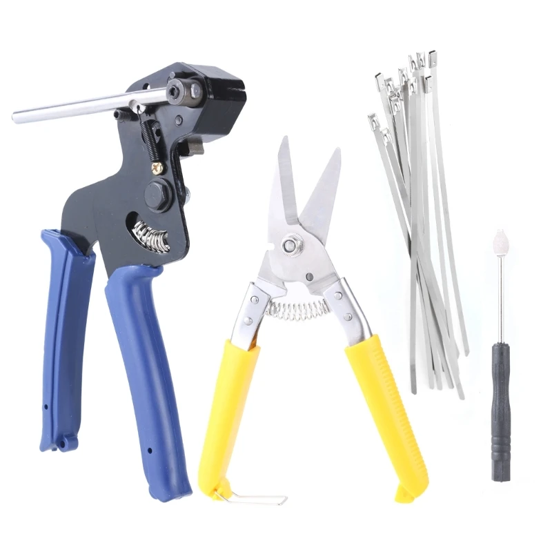 Metal Zips Ties Tool, Stainless Steel Zips Ties Guns Heavy Duty Outdoor Adjustable Fastening Cable Tie Guns Tool Sets