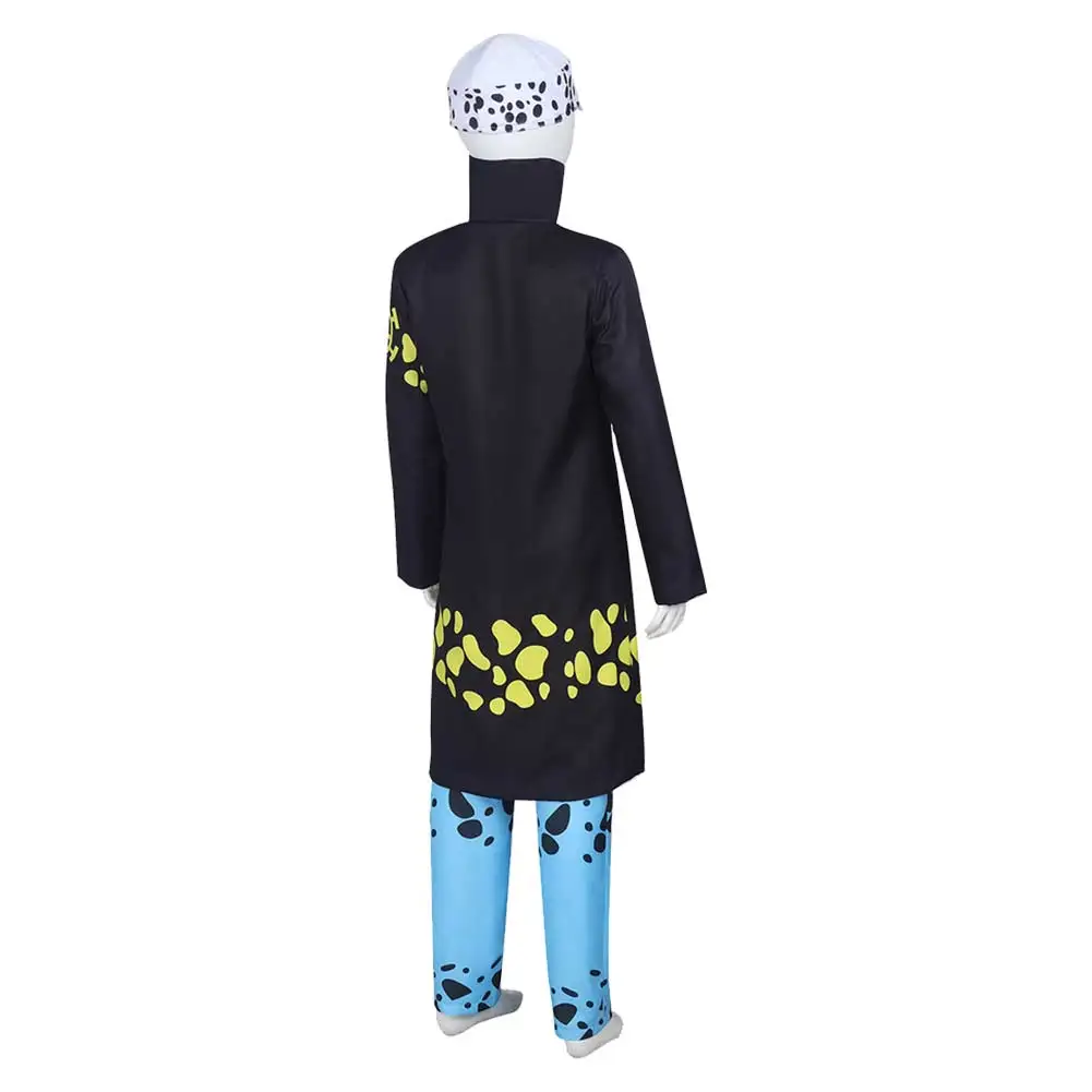 Trafalgar Cosplay Law Kids Children Cosplay Fantasia Costume Anime Pirate Hat Roleplay Outfits Halloween Carnival Disguise Suit