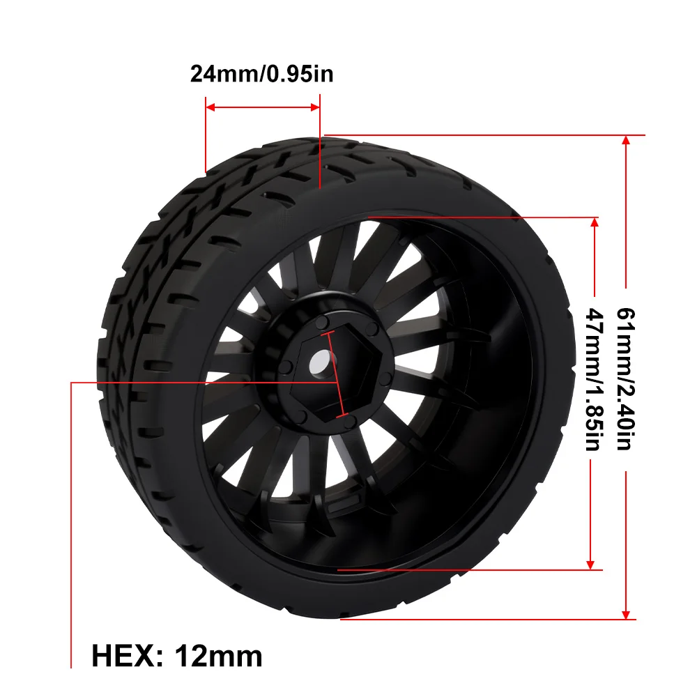 2PCS Hex 12Mm Rubbe…