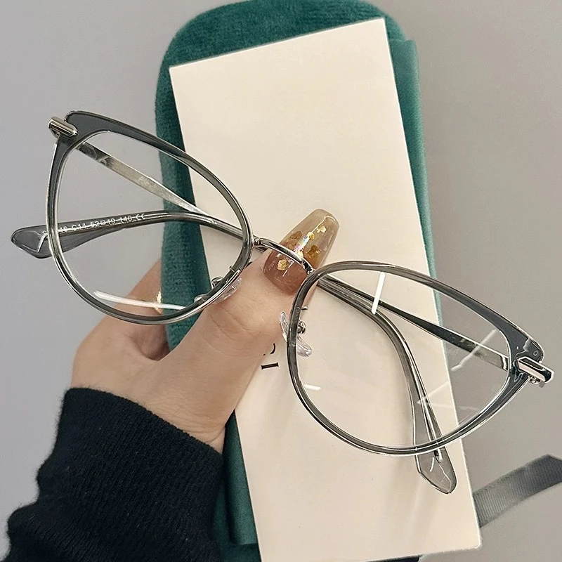 Women Cat Eye Finished Myopia Glasses Men New Style Blue Light Blocking Glasses Trendy Retro Near Sight Eyeglasse for Ladies