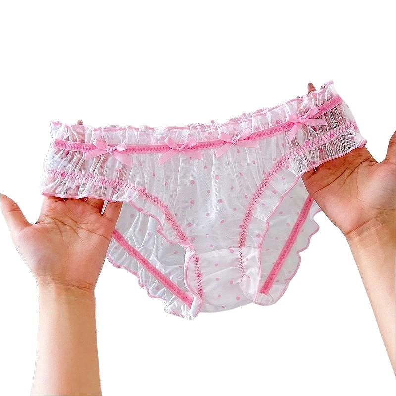 Sweet Lace Underwear for Girls See-Through Quick Drying Women's Panties Comfortable Sexy Briefs Japanese Breathable Mid Waist
