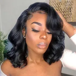 Wear And Go Glueless Body Wave Lace Closure Bob Wigs Pre Plucked For Black Women Pre-bleached Ready To Wear Beginner Friendly