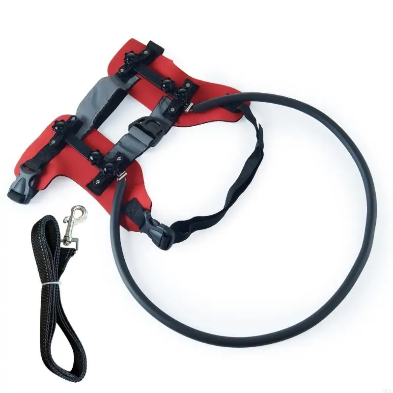 Blind Dog Safety Harness Featuring Build in Leash Adjustable for Comfort Polyester Fabric Prevents Obstacle Impact J0MC
