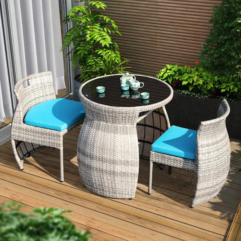 Outdoor Furniture Balcony Tables and Chairs Three-piece Villa Courtyard Garden