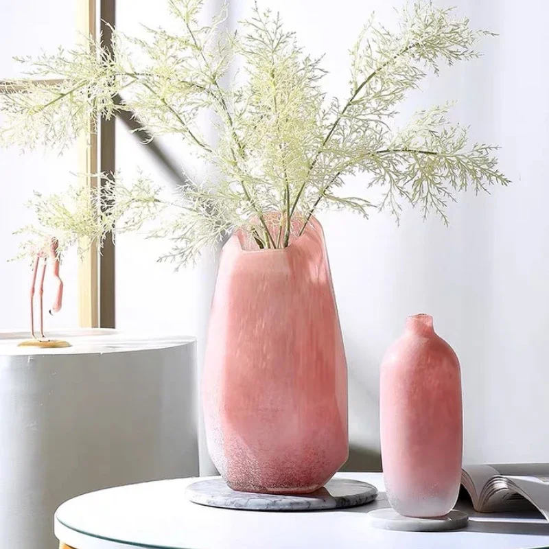 

Nordic Pink Vase Light Luxury Glass Vases Table Decorations Home Decoration Bedroom Decorations Flower Pot Вазадекор Украшения