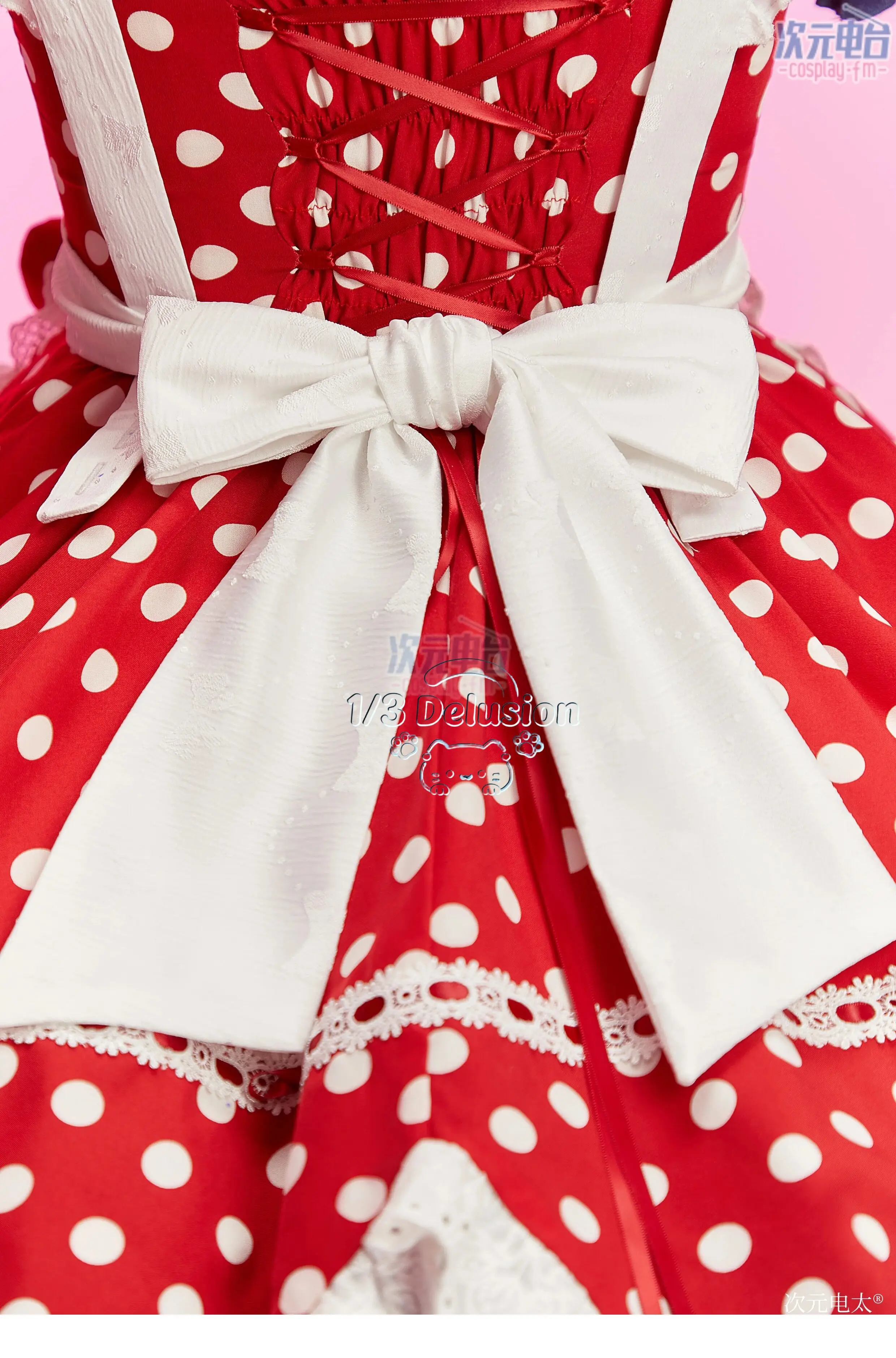 

Original OC Red Cat Lolita Dress Cute Polka Dot Maid Cosplay Costume Full Set Lolita Dress Princess Dress For women 1/3 Delusion