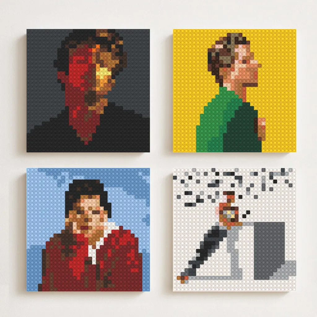 

C-Charlie Puth Pop Music Album Cover Poster Building Blocks Art Brick Painting DIY Home Wall Decor Mosaic Pixel