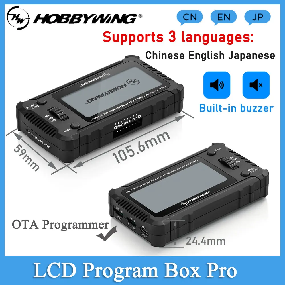

HobbyWing RC Model Car Boat Airplane Multifunction LCD Program Box Pro OTA Parameter/1-8S Battery XERUN EZRUN Seaking Pro ESC