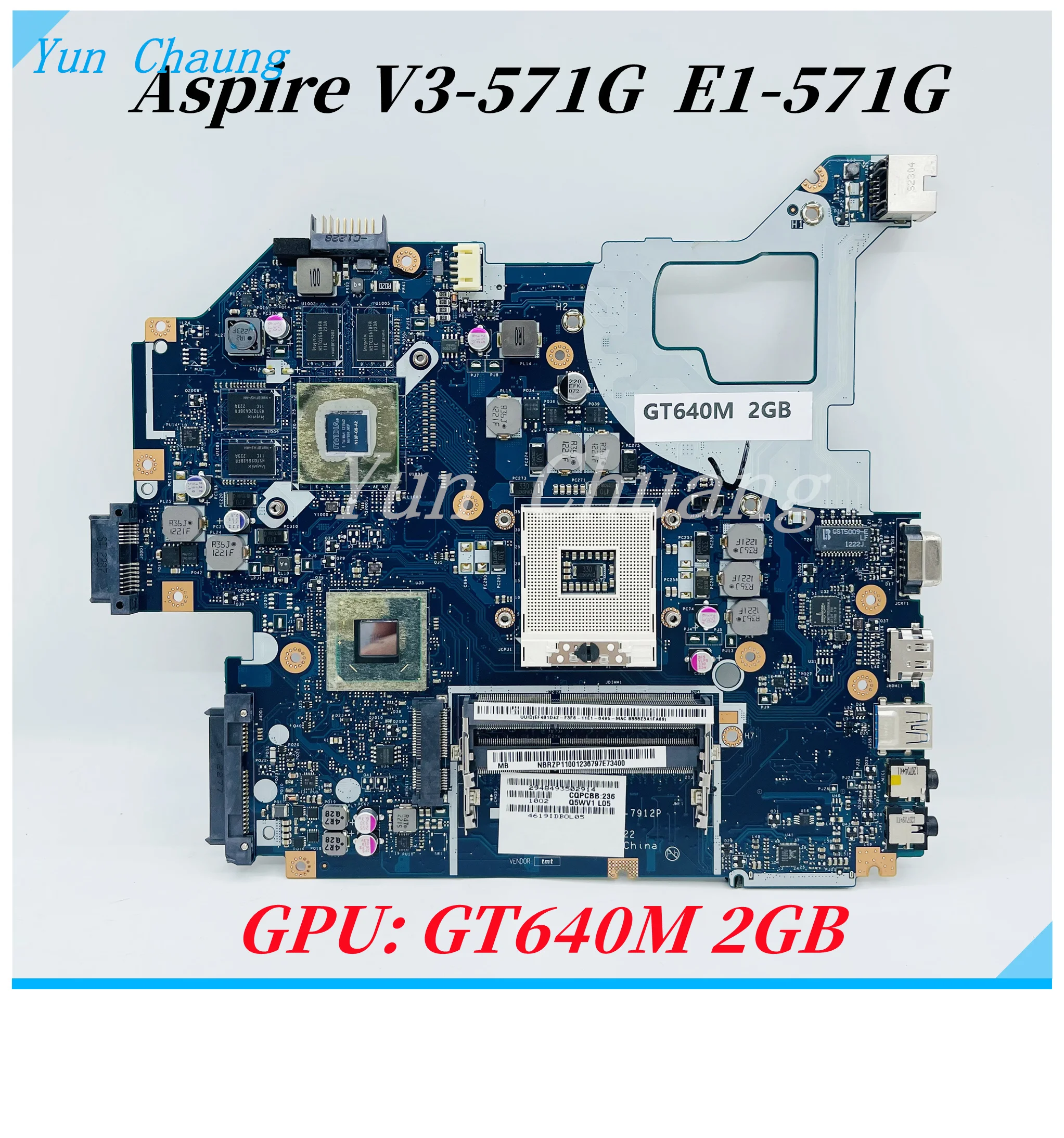 

Q5WVH LA-7912P Motherboard For Acer Aspire V3-571 V3-571G E1-571G Laptop motherboard NBRZP11001 HM77 GT640M 2GB Graphics card