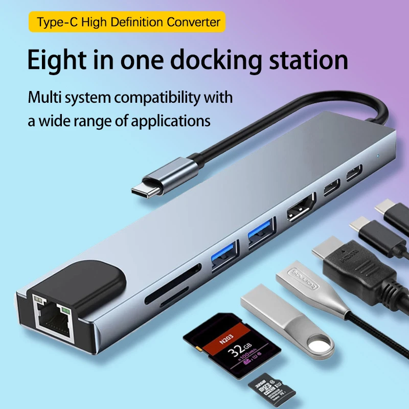 UTHAI TZ05 Laptop accessories eight in one extender Type-C to HDMI adapter TypeC multifunctional USB hub docking station