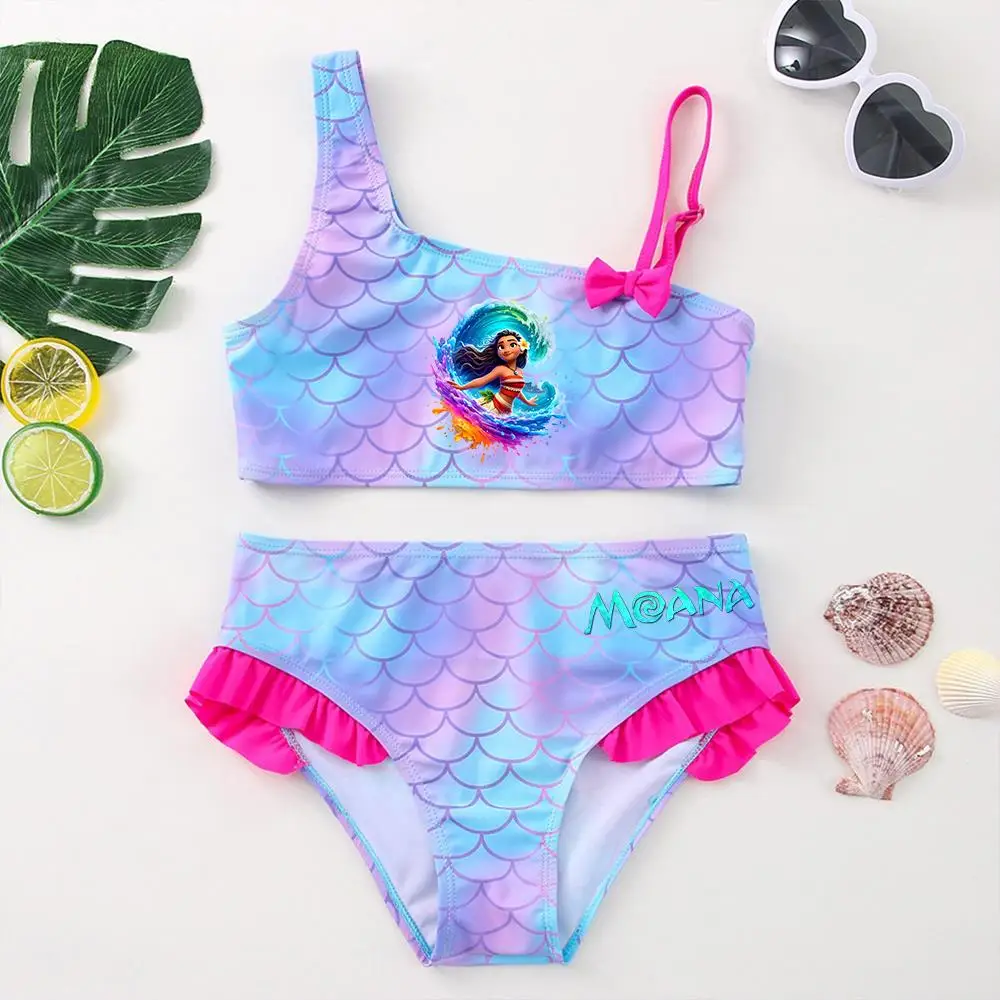 

Moana Girls Bikini Swimsuit Two-Pieces Bathing Suits Kids Wear Mermaid Fish Children's Dresses Summer Swimwear Beach Suit