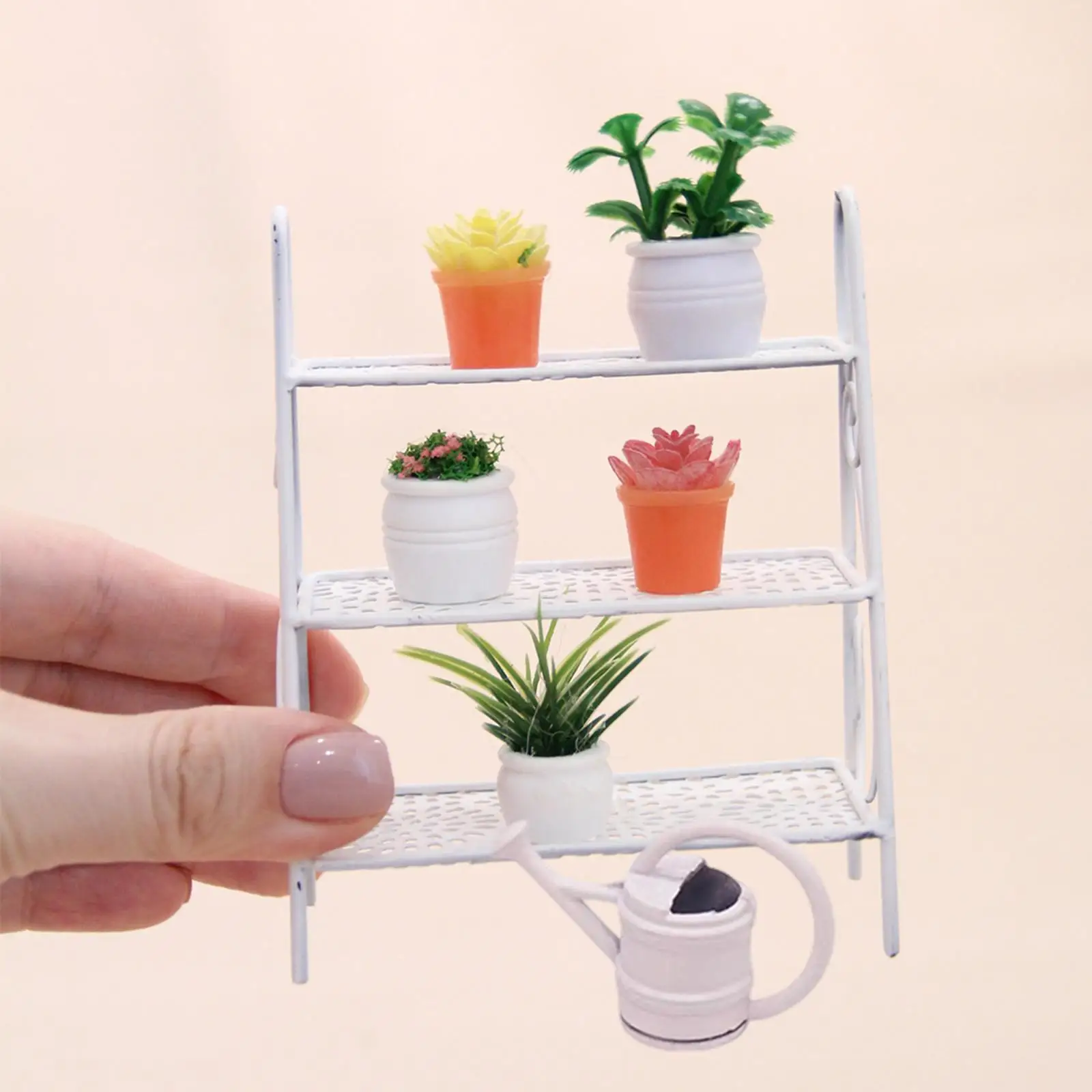 

Miniature Dollhouse Decoration Accessories Mini Plant Stand Set Photo Props Micro Landscape Decor Miniature Scene Models 1:12