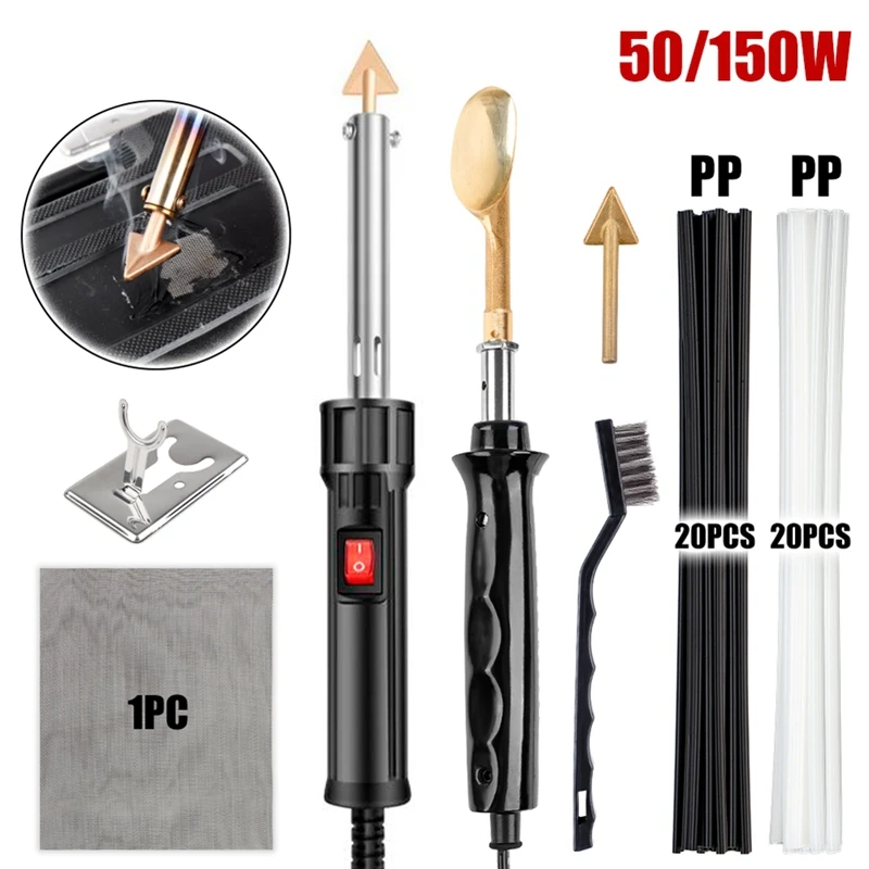Вилка европейского стандарта, комплект электрического паяльника 50 Вт/150 Вт, инструмент для ремонта домашнего автомобильного бампера, портативный сварочный аппарат для пластика-AA25