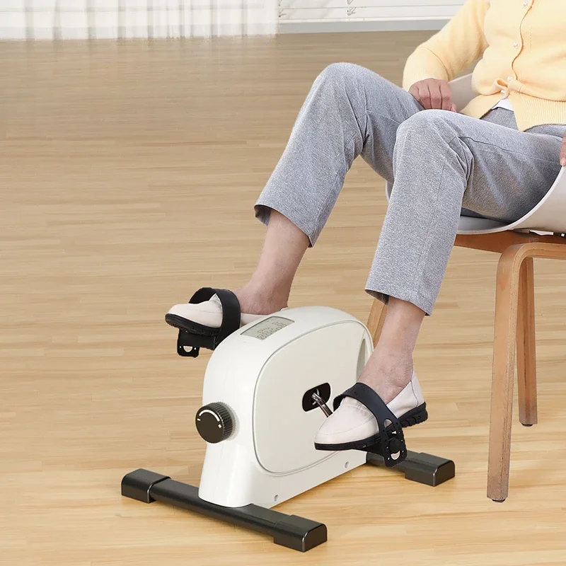 Elderly Rehabilitation Pedal Machine Stepper Mini Foot Pedal Exerciser with Adjustable Resistance Exercise Bike for Home Exercis