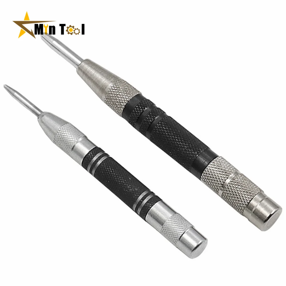 Strong Automatic Center Punch Kerner Positioning Spring Loaded Adjustable Marker Wood Glass Press Dent Metal Drill Tool