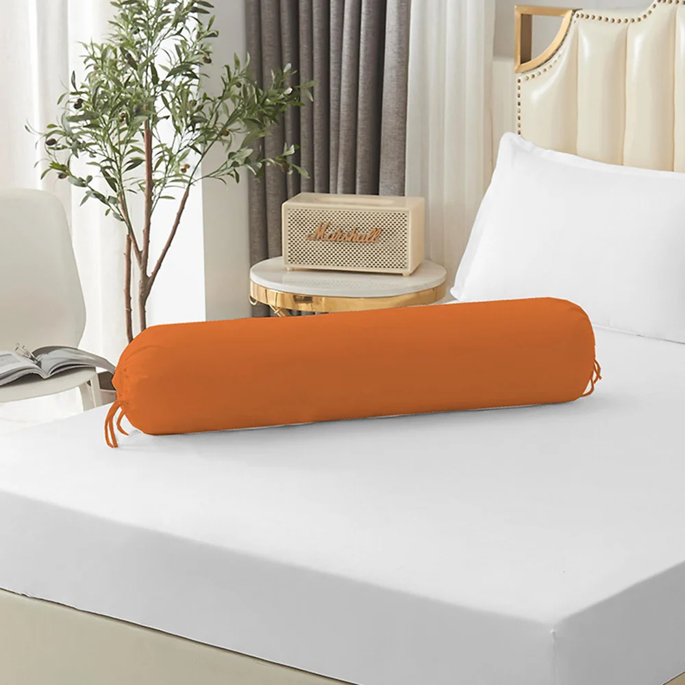 Long Cylindrical Pillowcase Solid Color Washable Bedroom Neck Bolster Pillowslip Removable Headrest Pillow Cover Home Decor