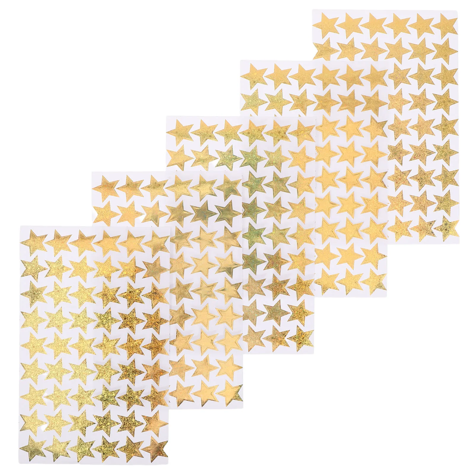 

5 Sheets Reward Star Stickers Mirror Student Labels Grading Chart School Teacher Classroom Management