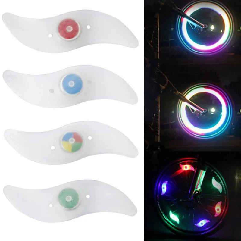 1pc Bike Tire Lights Wheel Spoke Light 3Mode LED Waterproof Bike Safety Warning Easy To Install Bicycle Accessories With Battery