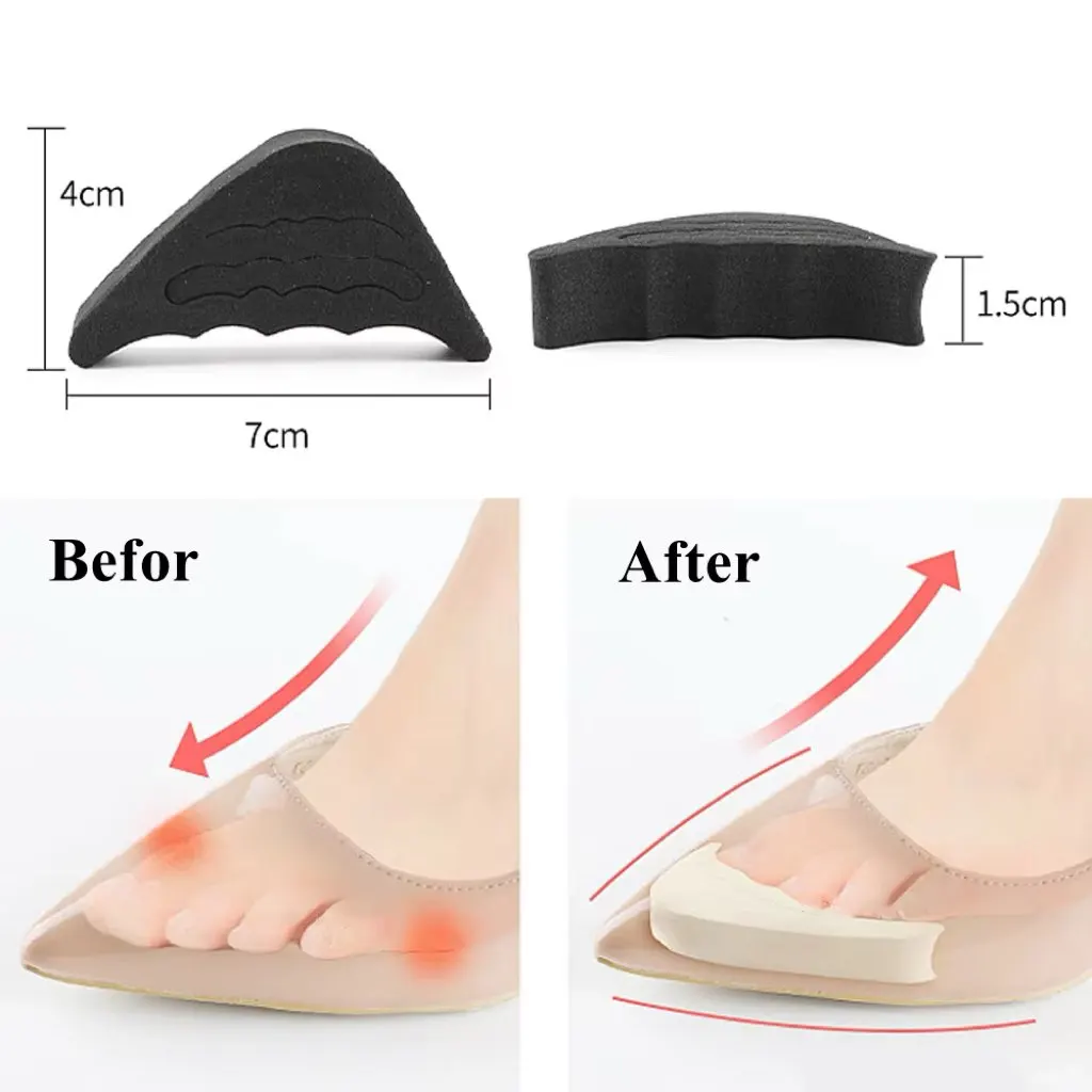 3pair Anti-Pain Cushion Forefoot Insert Half Yards Shoes Pad Top Plug Shoe Cushion Adjust Size Toe Cap Inserts Toe Shoes