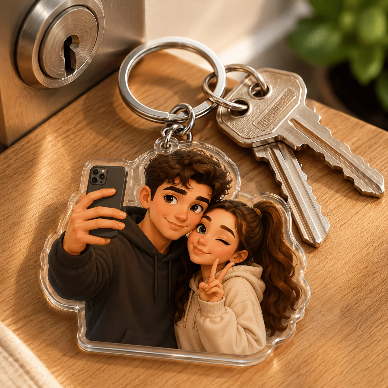 Customized Photo Cartoon Animation Keychain, Personalized and Fun Creative Gift, Suitable for Various Holiday Gifts, Family Memories, and Home Decoration