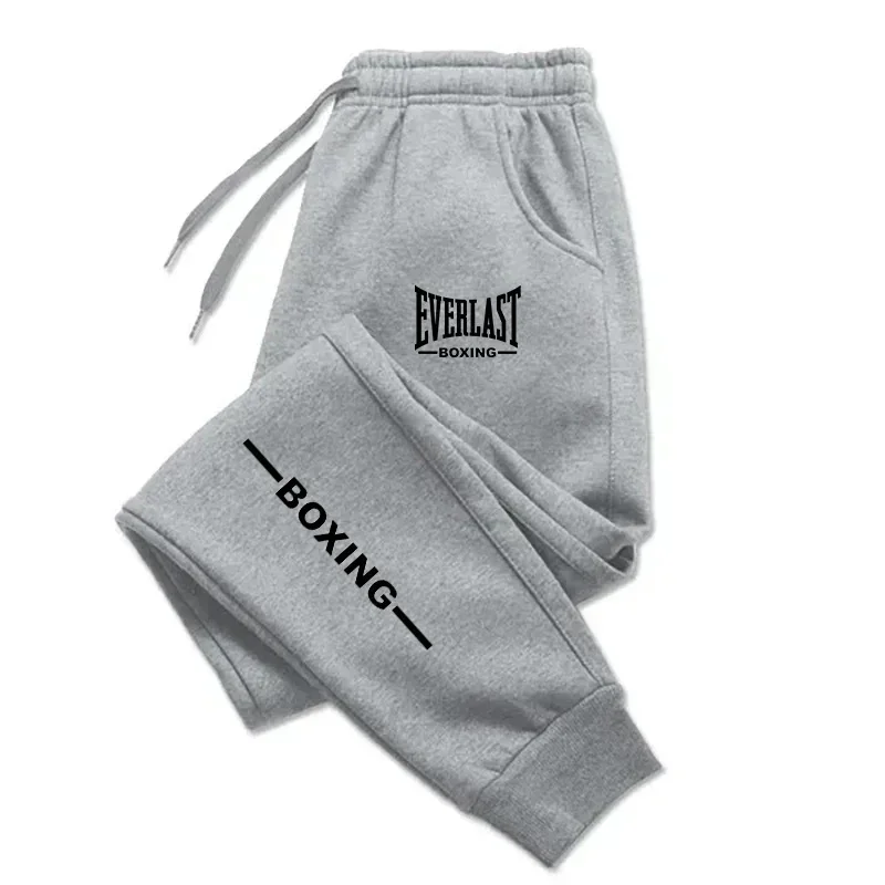 2025 Autumn Winter EVERLAST Printed Running Pants Men Outdoor Sports Fitness Pants Jogging Fleece Casual Sports Pants