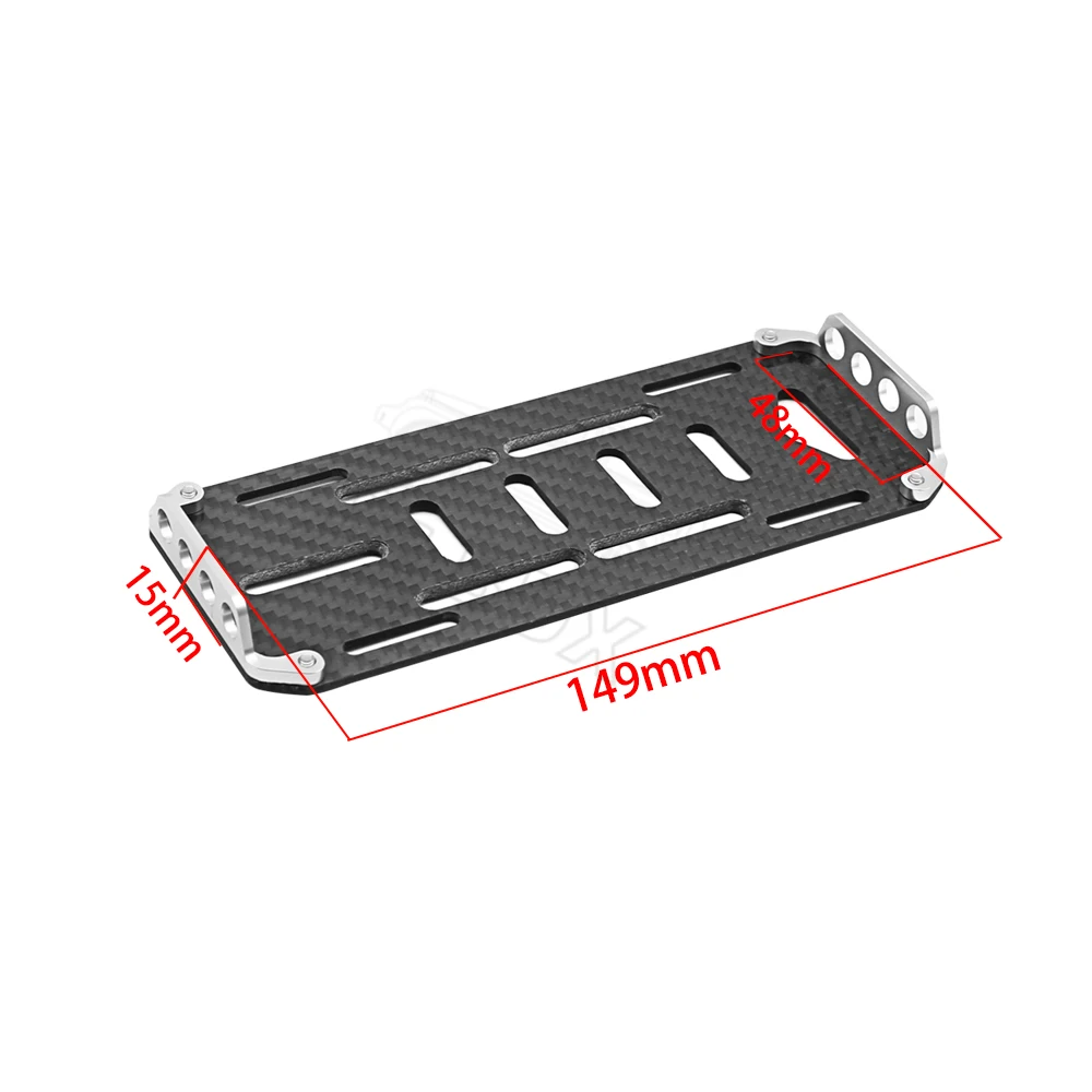 Black Carbon Fiber Battery Mounting Plate for RC Car 1:10 Scale RC Crawler Cars Axial SCX10 CC01 F350 D90 RC4WD Model Toy Part