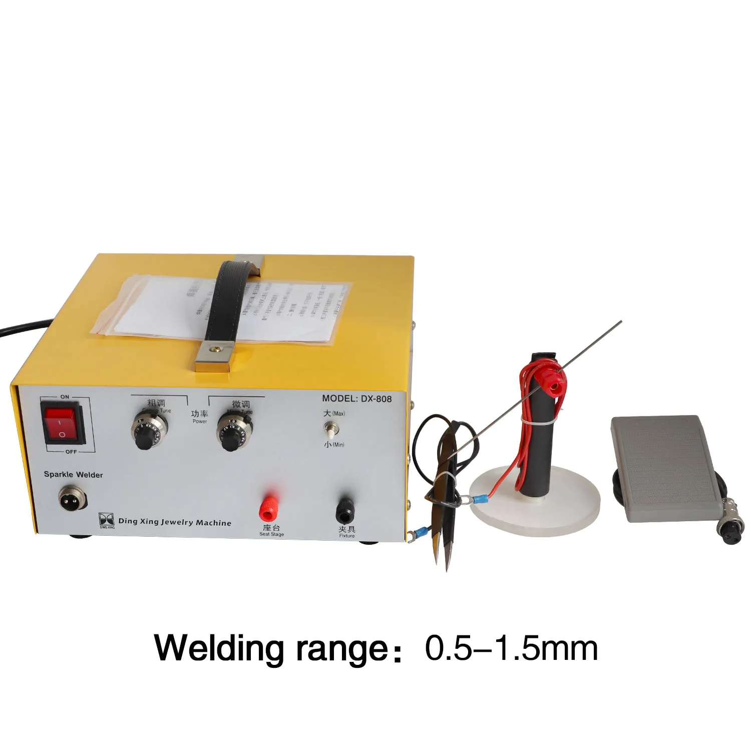 Electric Sparking Pulse Arc Welding Machine, Jewelry Tool, Spot Welder with Foot Pedal for Gold,Silver, 800W, 0.5-80A