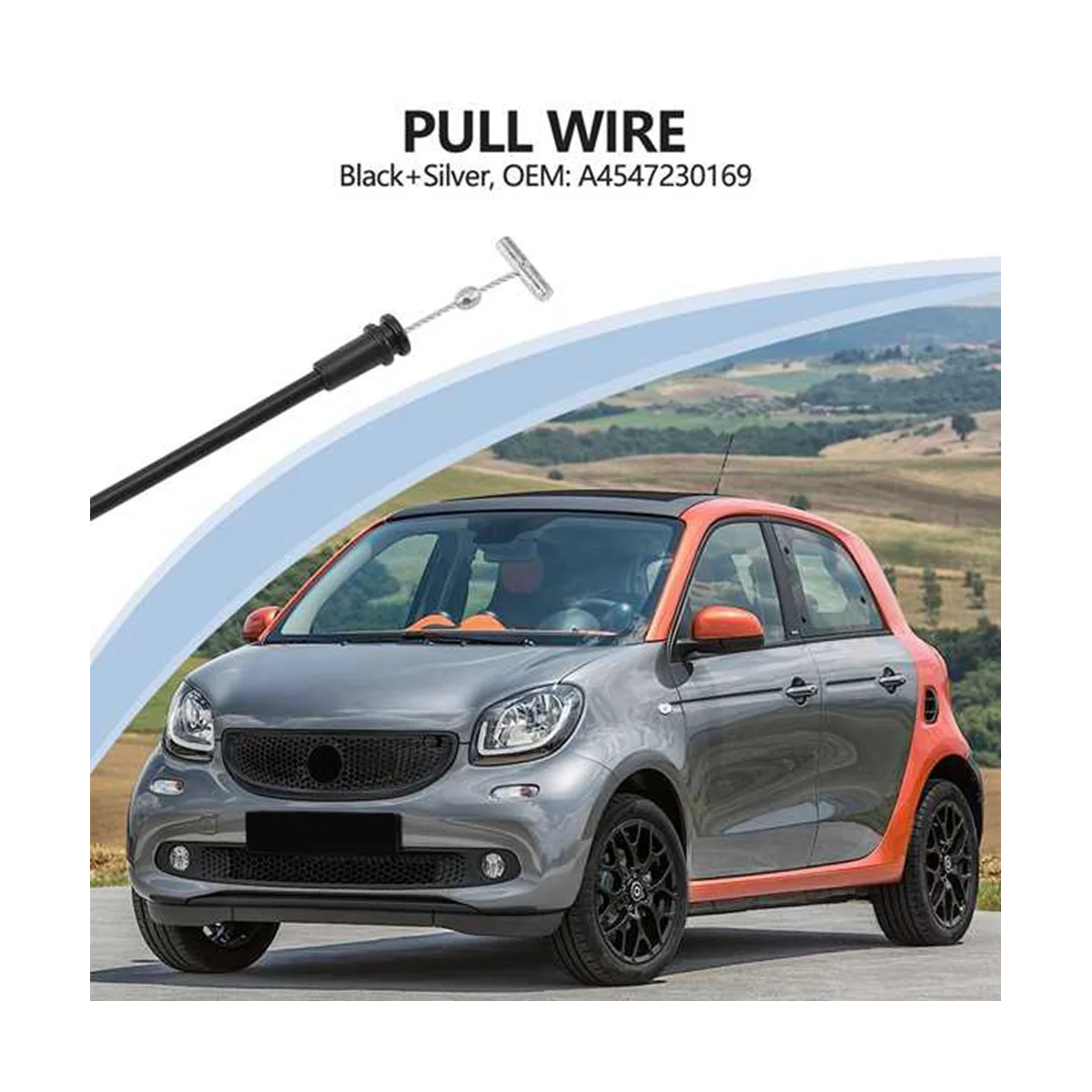 For Smart Car Forfour(454)Front Exterior Door Handle Cable A4547230169 2PCS