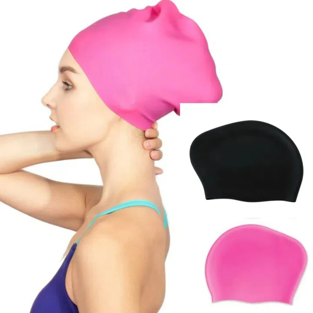 Silicone Extra Large Swimming Cap for Long Hair Braid Professional Waterproof Diving Cap Women Men Ladies African Over Size Huge