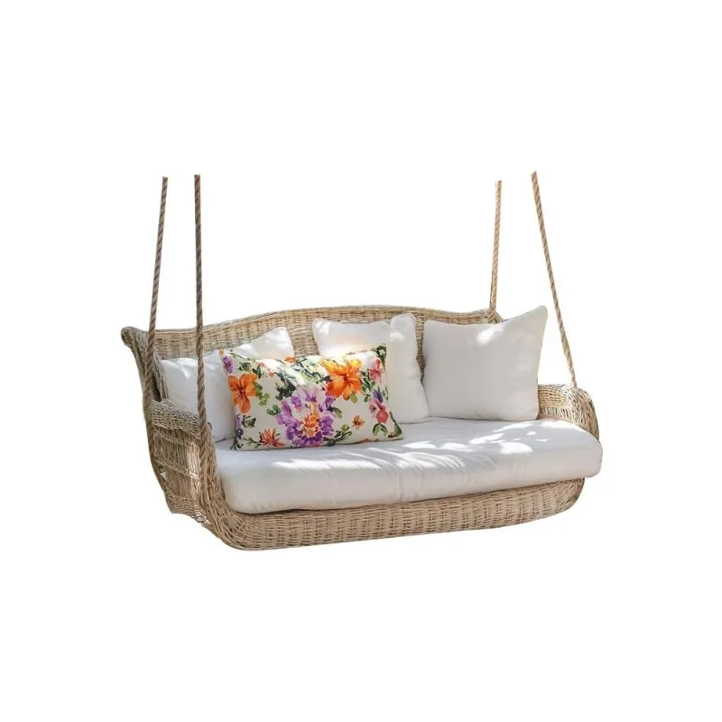 

Уличные и домашние плетеные качели-кресло из ротанга для балкона, двойные, в форме корзины, для двора и сада