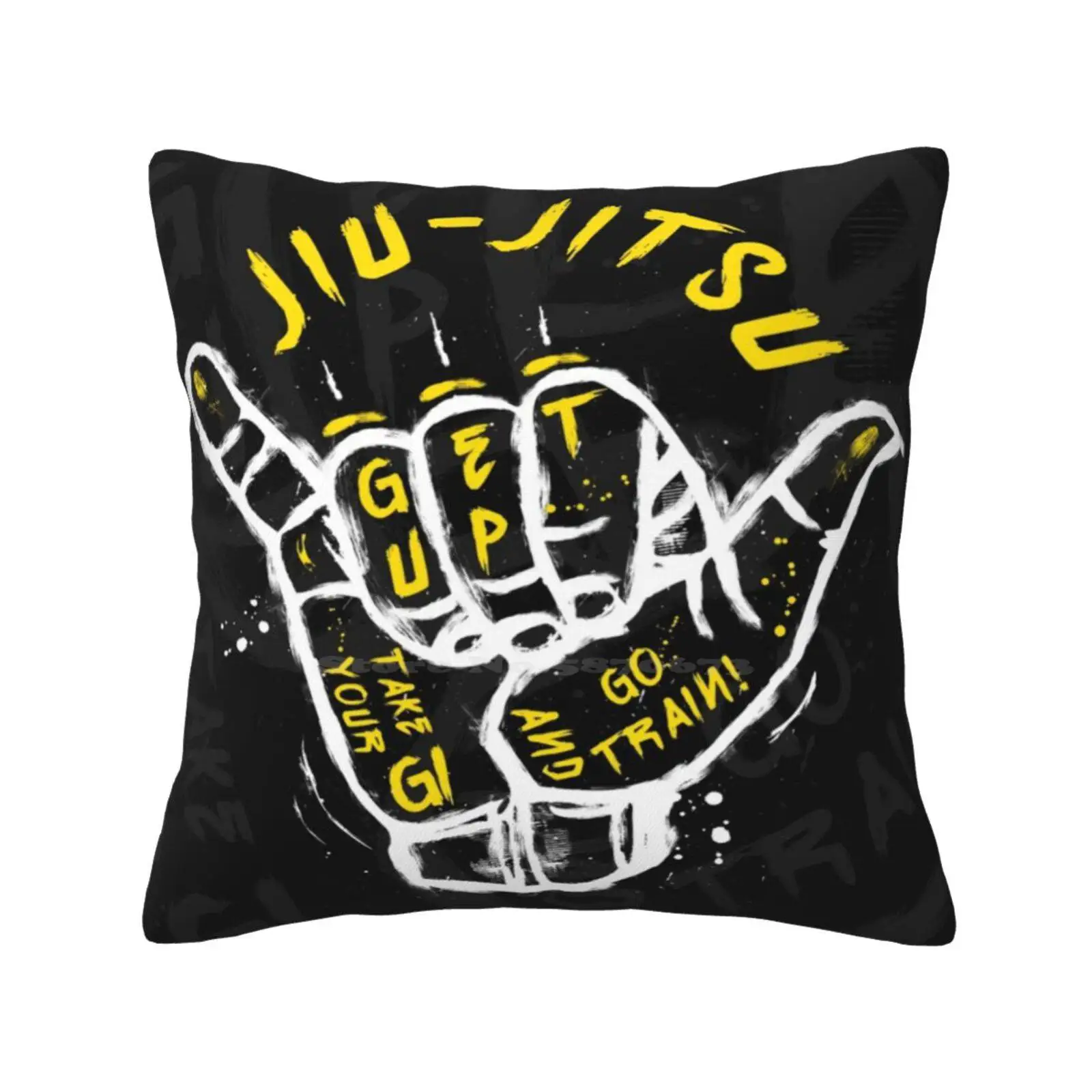 Jiu-Jitsu. Go Train! 2 Pillow Cover Hug Pillowcase Bjj Jiujitsu Martial Arts Brazilian Jiu Jitsu