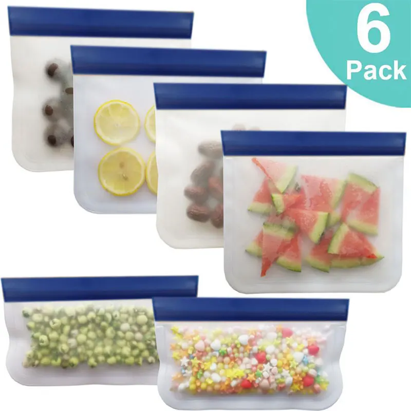 Reusable Silicone Food Storage Bag Upgrade Leakproof Containers Top Freezer Ziplock Shut Bag Silicone Bag Food Fresh Storage Bag