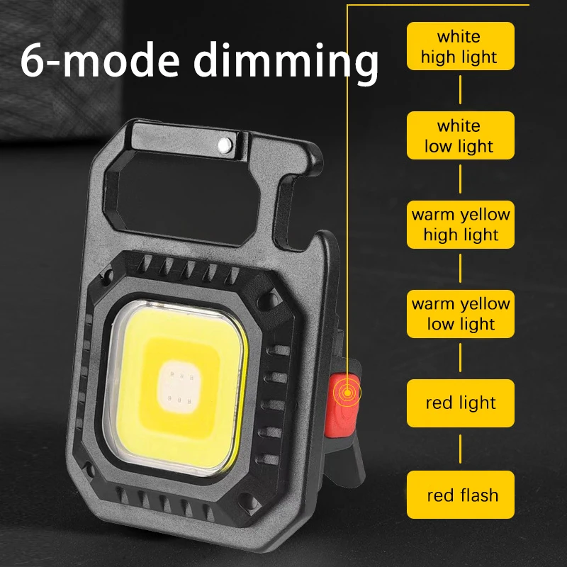 소형 포켓 손전등 캠핑 키체인 라이트, 미니 휴대용 3 가지 조명 모드, 밝은 USB LED 충전식