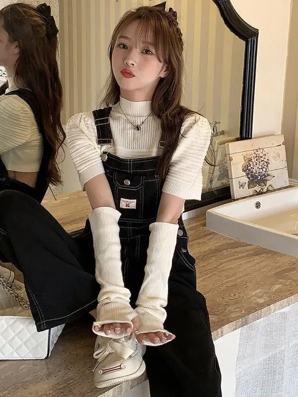 Vintage Large Size Denim Overalls Women's Fashionable One-Piece Pants Spring Autumn New Style for Plump Sisters Anti-Aging
