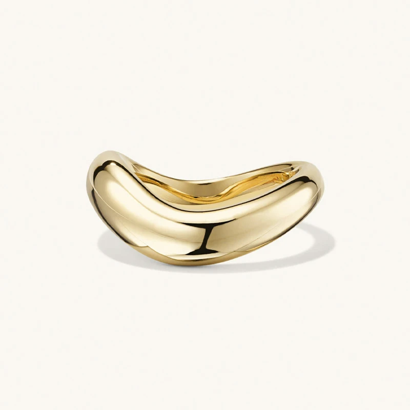 Fine Jewelry Style Minimalist Chunky 925 Sterling Silver Finger Rings for Women