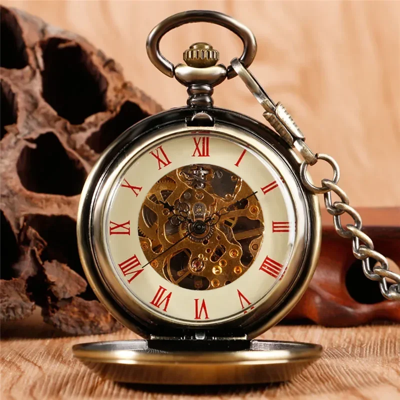

Unisex Hand Winding Mechanical Pocket Watch USSR Soviet Badges Sickle Hammer Style CCCP Russia Emblem Communism Chain Clock Gift
