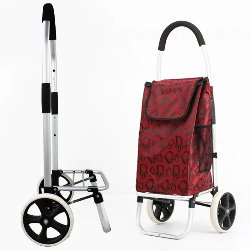 New Shopping Trolley Bag Portable Market Trolley Carts Shopping Bag Shop Trolley With Wheels Carton Plastic Folding