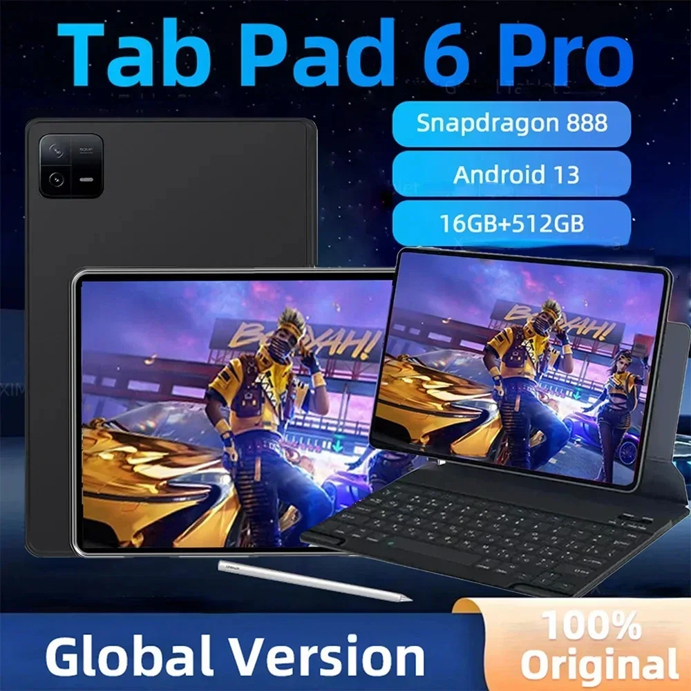 

2024 Original Pad 6 Pro Global Version Tablet PC Android 13 Snapdragon 888 Xioami 11 inch Tablets 16GB+1TB 5G WIFI HD 4K Mi Tab