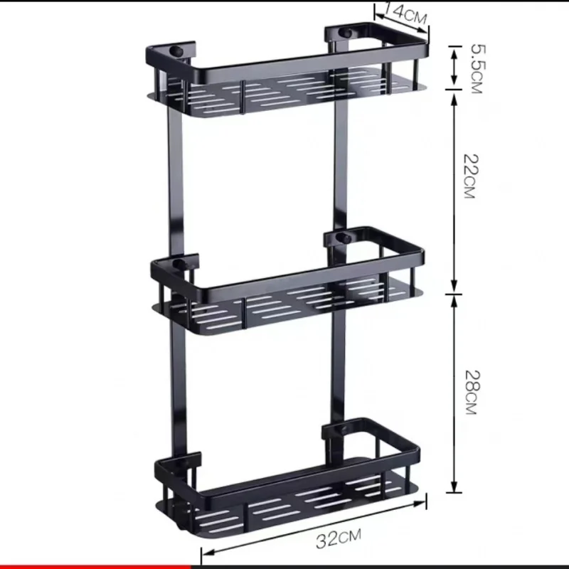 custom. [4244 Repurchases] No-Drill Bathroom Rack, Wall-Mounted Storage Rack Washbasin, Toilet, Restroom, Kitchen S