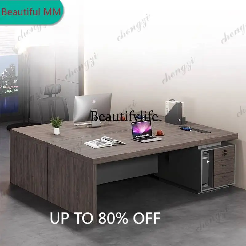 F182 Storage Strong Executive Office Desk Wood Manager Cheap Modern Executive Office Desk Luxury Large Tisch Small Spaces Furnit
