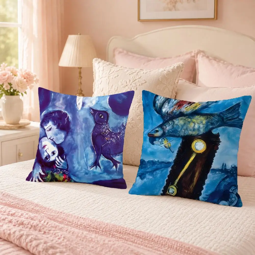 Famous Artist M-Marc ChagallS Cushion Cover Soft Skin Friendly Cloud Like Comfort Pillow Cover for Sofa Bed Seat