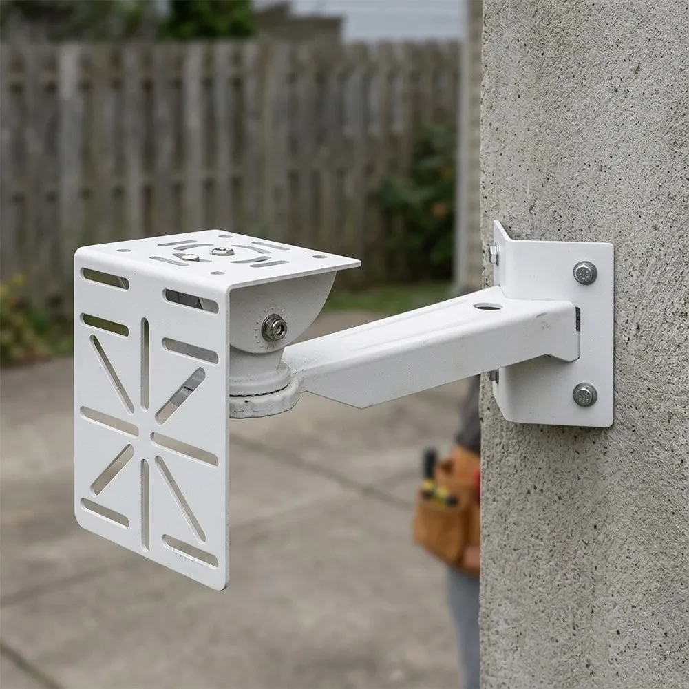 Dome Camera L-Shape Mount Bracket Outdoor Rated Metal Construction for Wall Ceiling or Pole For Security Installations