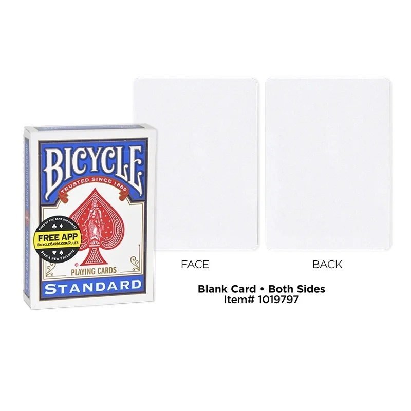 1 Deck Bicycle Double Blank Playing Cards Gaff Magic Cards Poker Special Props Close Up Stage Magic Trick for Magician Free Ship - Image 4