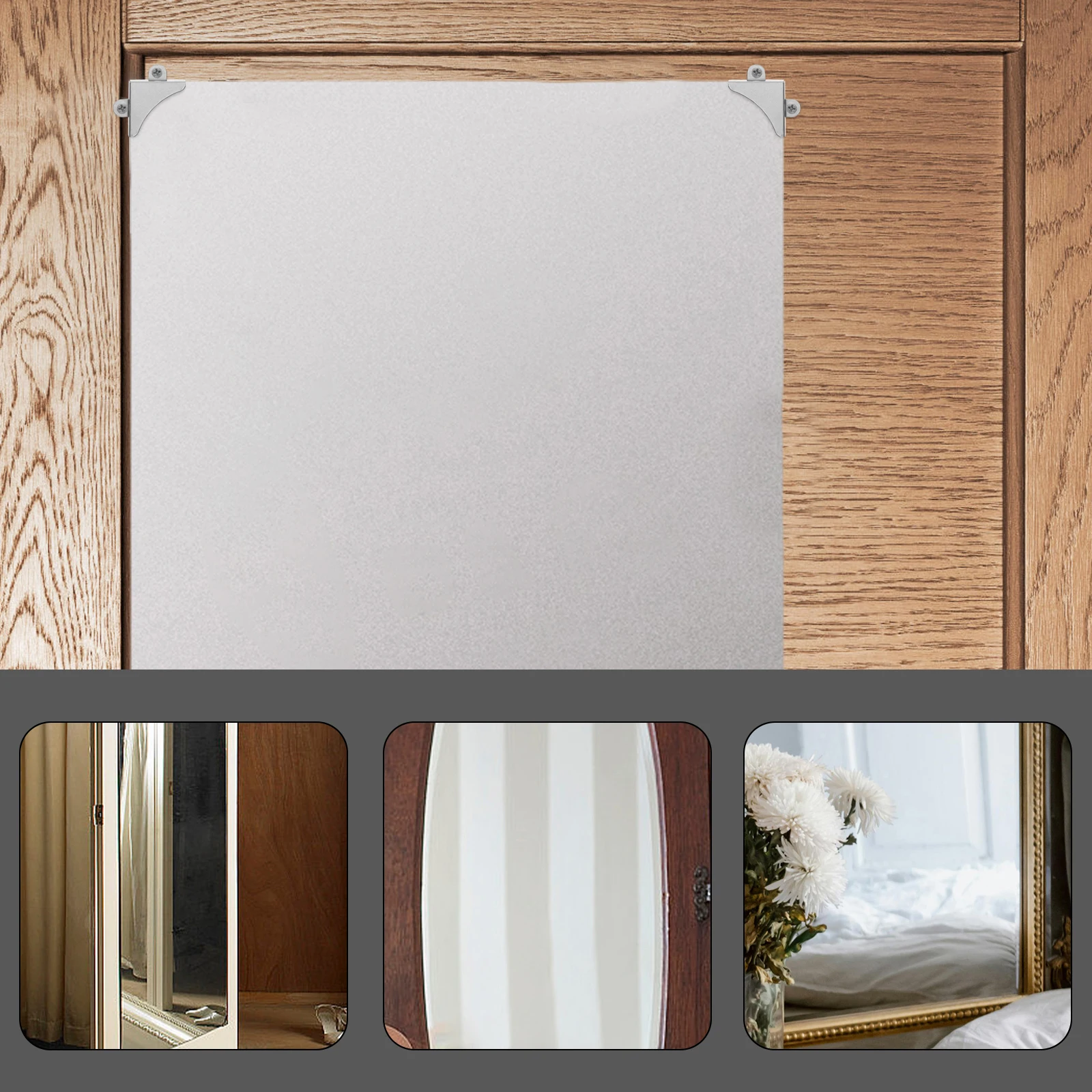 50 قطعة معدنية L على شكل دعامات زاوية مرآة حمام طقم تثبيت عالمي صالح سمك مختلف تجميع سريع لا حاجة لأدوات #6