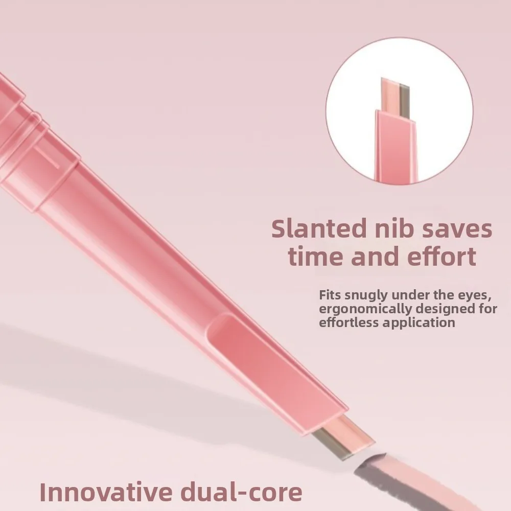 Strumento per il trucco degli occhi con matita per baco da seta sdraiata a doppia estremità Penna per trucco evidenziatore multifunzionale con pennello Stick per trucco illuminante per occhi